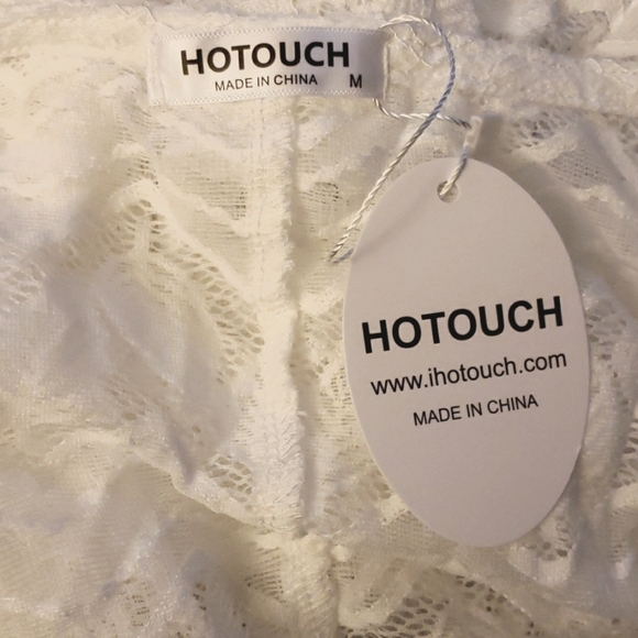 Hotouch White Leafy Lace Swimsuit Cover-up Size M - Picture 5 of 7